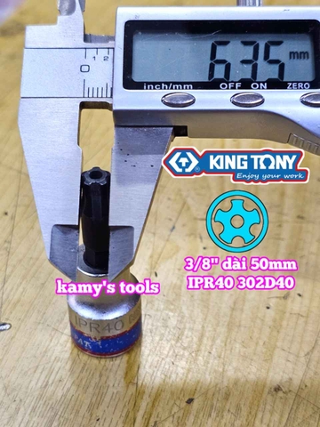 Đầu tuýp sao 5 cạnh Kingtony 3/8 inch IPR40 302D40- IPR45 302D45- IPR50 302D50- IPR55 302D55- IPR60 302D60