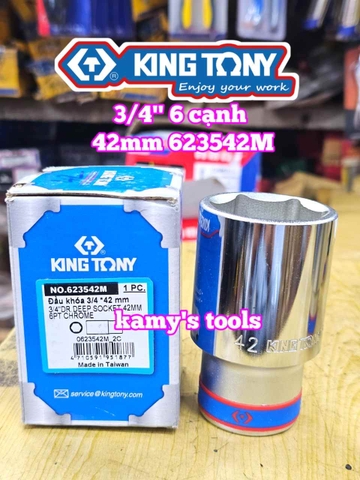Đầu tuýp 3/4 inch 6 cạnh trắng 42mm 44mm 50mm 55mm Kingtony 623542M 623544M 623550M 62355M