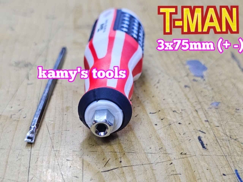 Tua vít 2 đầu bake dẹp T-MAN 3mm dài 75mm 3x75mm TMAN-6612-3B75
