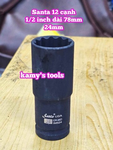 Tuýp 1/2 inch đen dài BÔNG 12 cạnh dài 78mm Santa 23mm 24mm 27mm 30mm 32mm IM523 IM524 IM527 IM530 IM532