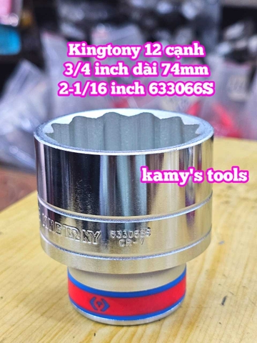Đầu tuýp trắng 3/4 inch Kingtony 12 cạnh 1-7/8, 2-1/16, 2-1/8, 2-1/4, 2-5/16, 633060S 633066S 633068S 633072S 633074S