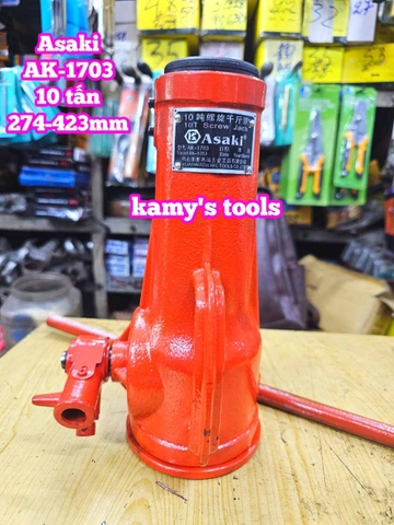 Kích con đội răng cơ khí 10 tấn cao 274mm-423mm Asaki AK-1703