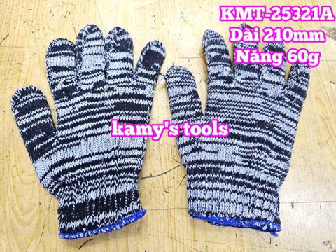 Bao tay găng tay sợi len muối tiêu loại dày dài 210mm nặng 60g kamytools KMT-25321A