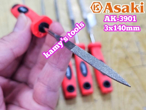 Bộ dũa giũa kim cương 6 cây Asaki AK-3901 cỡ 3mm 3x140mm