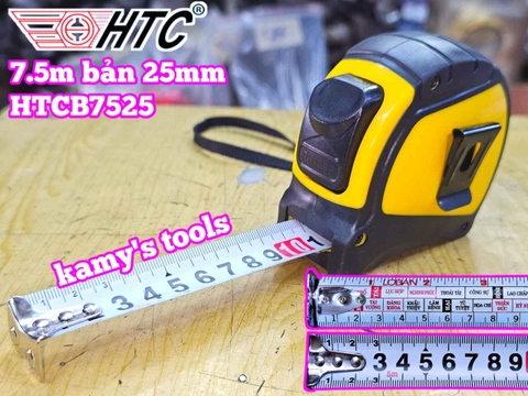 Thước cuộn thước rút thước kéo 7.5m 7.5 mét bản 25mm HTC HiLock-25 model HTCB7525 tự động khóa