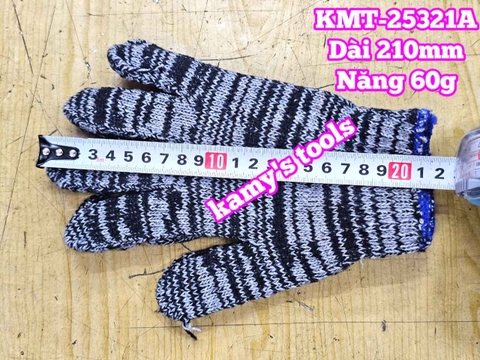 Bao tay găng tay sợi len muối tiêu loại dày dài 210mm nặng 60g kamytools KMT-25321A