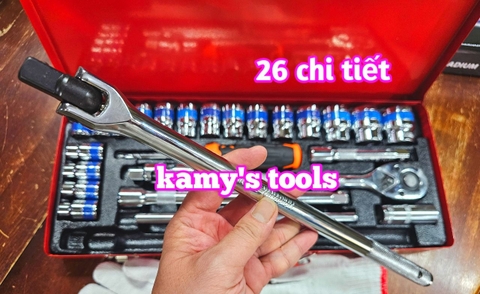 Bộ tuýp đầu khẩu 26 tiết 1/2 inch lục giác 8-32mm Hitman