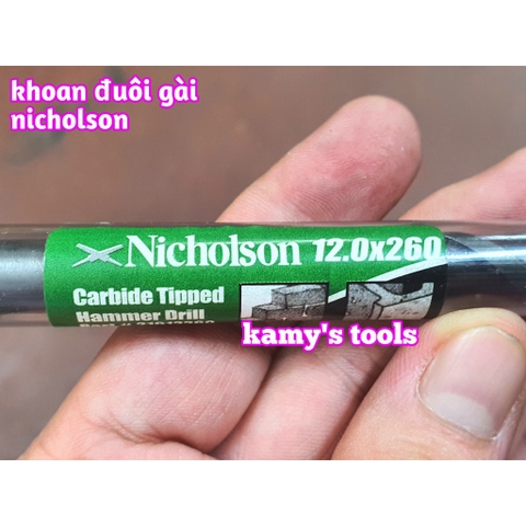 Mũi khoan bê tông đuôi gài Nicholson cao cấp 8mm 10mm 12mm 14mm 16mm