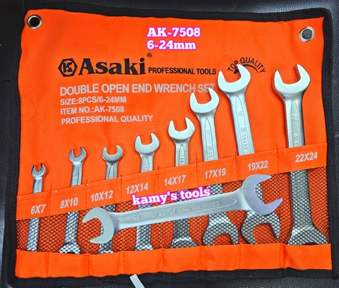 Bộ cờ lê 2 đầu miệng 6mm-24mm Asaki AK-7508