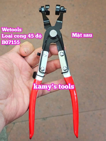 Kìm bóp cổ dê ống bóp kẹp tháo mở quai nhê cổ dê ống nhiên liệu ống nước xe ô tô loại cong 45 độ Wetools B07155