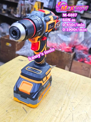 Máy khoan pin Maxsupe M-6887 21V 13mm không chối than
