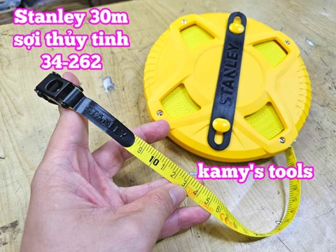 Thước dây cuộn sợi thủy tinh 30m Stanley 34-262 STHT34262-8 bản 12.7mm thước kéo 30 mét