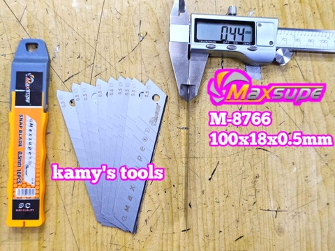 Lưỡi dao rọc giấy rọc cáp 100x18x0.5mm Maxsupe M-8766
