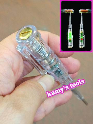Bút thử điện cảm ứng đa năng, công tắc đèn 2 màu kiểm tra thông mạch dài 140mm