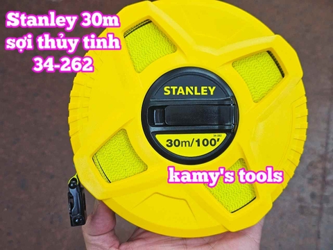 Thước dây cuộn sợi thủy tinh 30m Stanley 34-262 STHT34262-8 bản 12.7mm thước kéo 30 mét