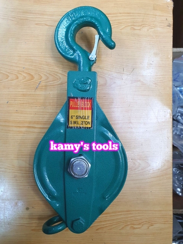 Ròng rọc đơn 2 tấn, puly sắt đơn 2 tấn 6 inch 150mm, puly 1 rãnh 2 tấn