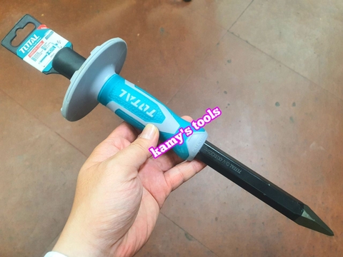 Đục bê tông nhọn có tay cầm bảo vệ 305mm đường kính 19mm Total THT4221216