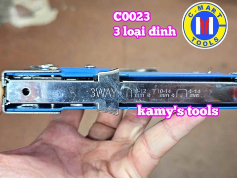 Dụng cụ kìm bấm đinh ghim 3 loại đinh cầm tay C-mart C0023 dài 155mm