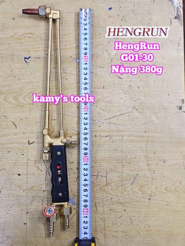 Tay cắt hơi oxy ga mỏ đèn cắt gió đá HengRun G01-30 nặng 380g dài 440mm