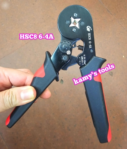 HSC8 6-4A Kìm bấm cos vuông pin tròn rỗng CV tools 0.25-10mm2
