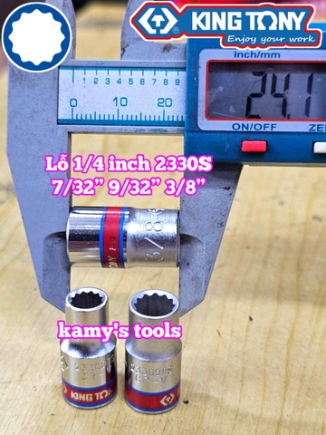 Đầu tuýp hệ inch 12 cạnh 1/4 inch Kingtony cỡ 7/32” 9/32” 3/8” 233007S 233009S 233012S