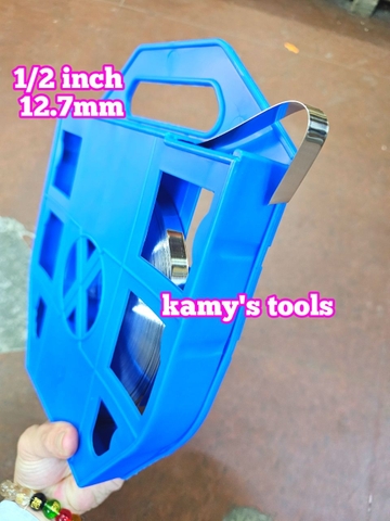 12.7mm dây đai inox 304 1/2 inch dày 0.4mm cuộn 30m đựng trong hộp nhựa chống bung dây kamytools
