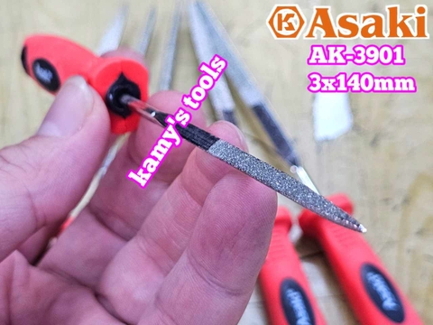 Bộ dũa giũa kim cương 6 cây Asaki AK-3901 cỡ 3mm 3x140mm
