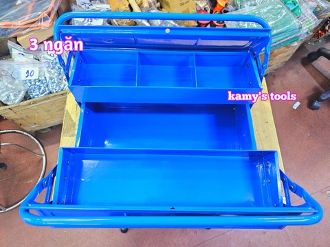 Thùng đồ nghề sắt 3 tầng 5 ngăn thép dày 450x245x190mm