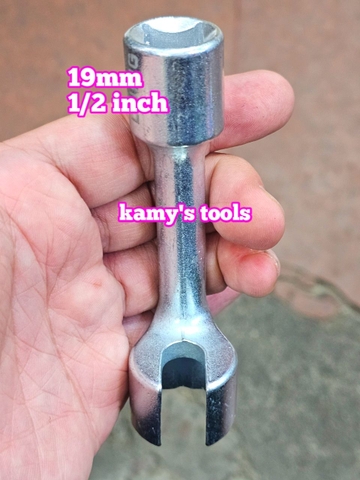 Cần điếu khẩu tuýp chẻ miệng mở ống dầu 1/2 inch dài 95mm 19mm kamytools