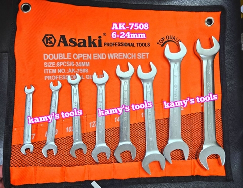 Bộ cờ lê 2 đầu miệng 6mm-24mm Asaki AK-7508