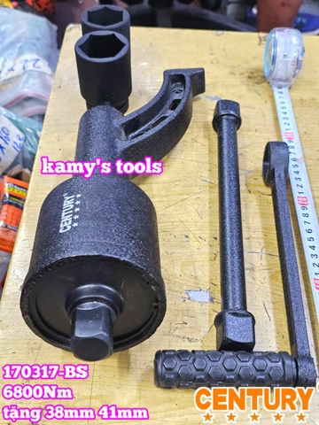 Bộ dụng cụ quay lốp tăng lực mở tắc kê bánh xe tải 1 inch 6800Nm Century 170317-BS