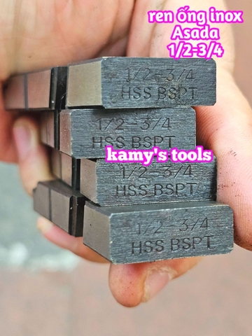 1/2-3/4 inch Dao tiện ren ống INOX Asada Ksu Piset hiệu Unir BSPT