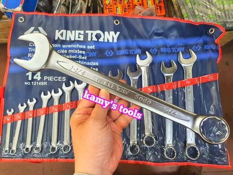 Bộ cờ lê vòng miệng hệ inch 14 chi tiết Kingtony 5/16 inch - 1 1/4 inch model 1214SR