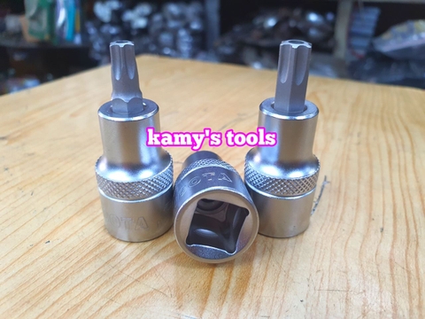 Đầu tuýp khẩu lú đầu bông sao hoa thị 1/2 inch Licota T20 T25 T27 T30 T40 T50 T55 loại không lỗ và có lỗ (bán lẻ 1 cái)