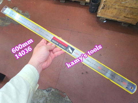 Thước lá Shinwa inox 0-600mm model 14036, thước lá 60cm