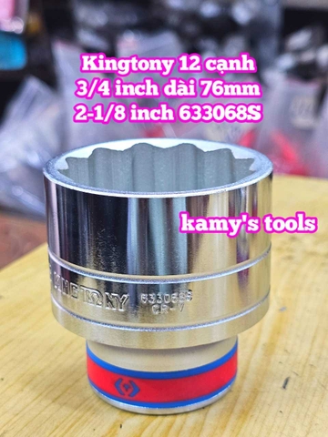Đầu tuýp trắng 3/4 inch Kingtony 12 cạnh 1-7/8, 2-1/16, 2-1/8, 2-1/4, 2-5/16, 633060S 633066S 633068S 633072S 633074S