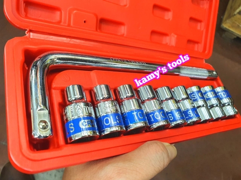 Bộ tuýp khẩu cần cong L 10 chi tiết 1/2 inch 8mm-24mm Tifone, bộ đồ nghề đa năng sửa chữa xe