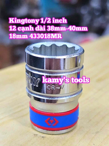 Đầu tuýp 1/2 inch Kingtony 12 cạnh 18mm 19mm 20mm 21mm 22mm 23mm 433018MR 433019MR 433020MR 433021MR 433022MR 433023MR