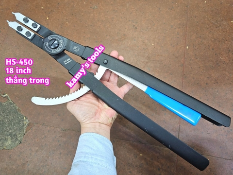 Kìm mở phe trong thẳng Black hand 18 inch dài 450mm HS-450 BH-416-1 mở phe đường kính 165-300mm