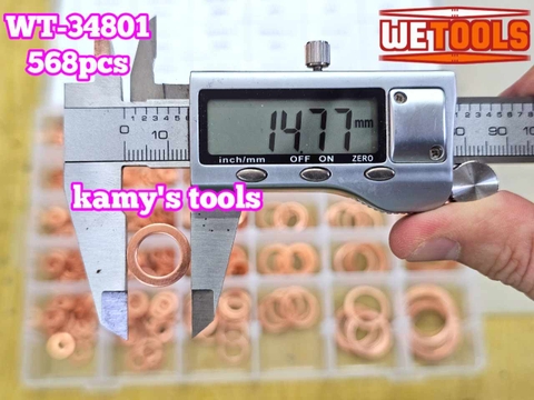 Hộp ron oring đồng gioăng đồng long đền thau 568 chi tiết 30 kích cỡ Wetools WT-34801 Impa code 813080