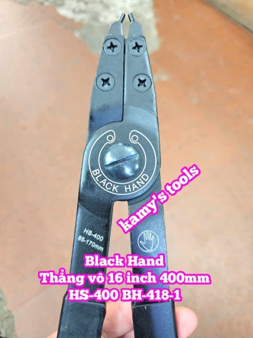Kìm mở phe trong thẳng vô Black hand 16 inch dài 400mm HS-400 BH-418-1 mở phe đường kính 85-170mm
