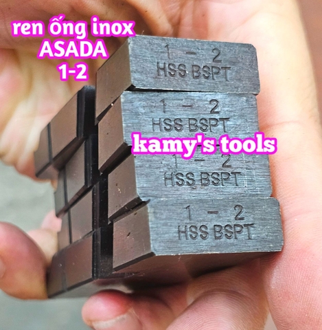 1-2 inch Dao tiện ren ống INOX Asada Ksu Piset hiệu Unir BSPT