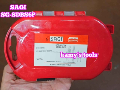 Mũi khoan tháp tầng đa năng chuôi lục giác 6 chi tiết Sagi SG-SDBS6P