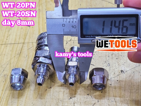 Bộ nối nhanh hơi khí nén dùng cho dây hơi 8mm 20SN 20PN Wetools WT-20PN WT-20SN