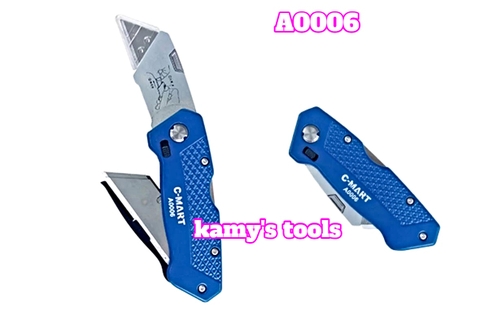 Dao rọc cáp rọc giấy đa năng cán xếp gấp gọn C-MART Model A0006 kèm 6 lưỡi dao
