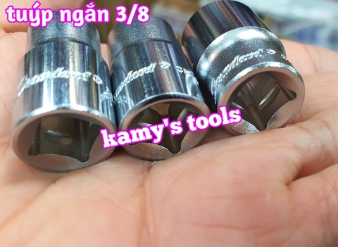 Đầu tuýp đầu khẩu ngắn 3/8 inch lục giác Standard chính hãng 8mm 10mm 12mm 13mm 14mm 17mm (lẻ từng cục)