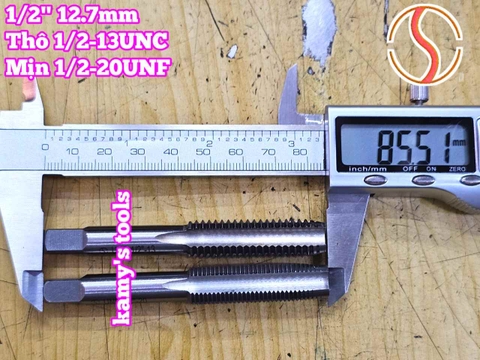 Bộ taro hệ inch tạo ren trong 1/2 inch (12.7mm) Shanghai bước ren thô và mịn 1/2-13 UNC 1/2-20 UNF