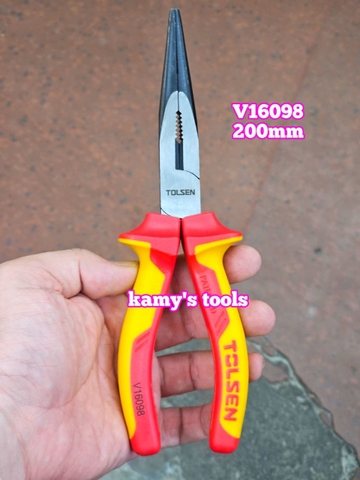 Kìm nhọn cách điện 1000V Tolsen V16098 dài 8 inch 200mm