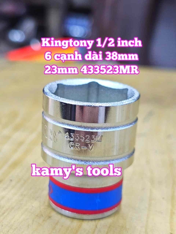 Đầu tuýp trắng ngắn 1/2 inch Kingtony 6 cạnh 23mm 24mm 25mm 26mm 27mm 28mm 433523MR 433524MR 433525MR 433526MR 433527MR