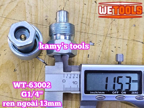 Bộ đầu khớp nối nhanh thủy lực Wetools G1/4 inch ren ngoài 13mm WT-63002